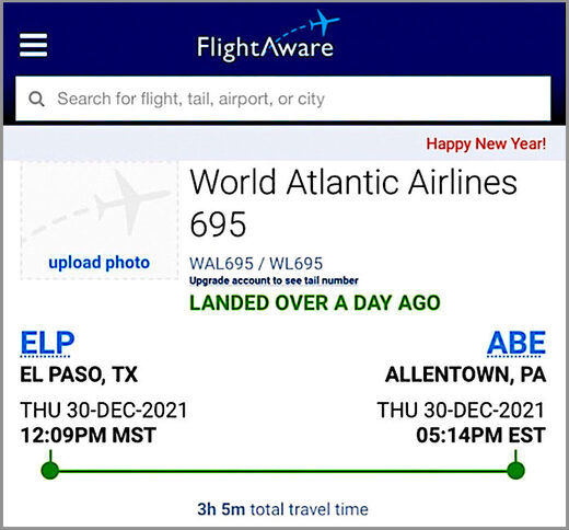 Click to enlarge flight aware