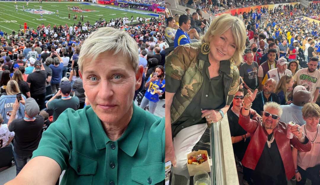 Celebrities. At Super Bowl LVI