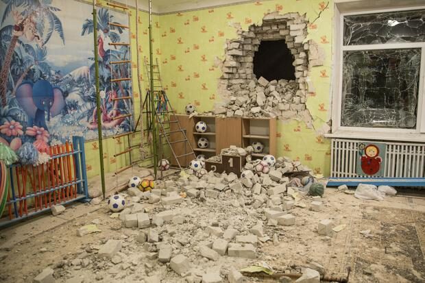Click to enlarge false flag ukraine kindergarten shelling