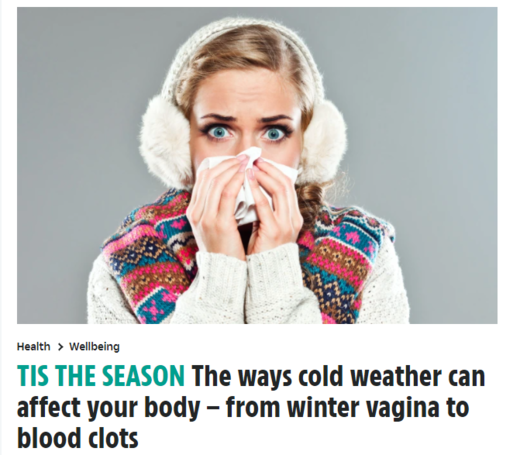 Blood clots cold weather