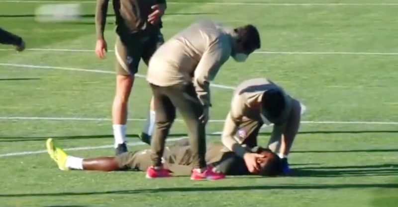 footballer collapsing