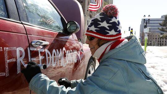 Click to enlarge us america freedom truck convoy washington