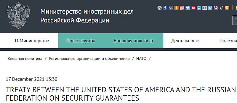 Click to enlarge russia nato treaty proposal headline