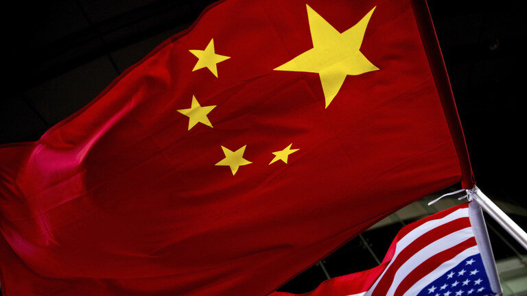 US + China Flags