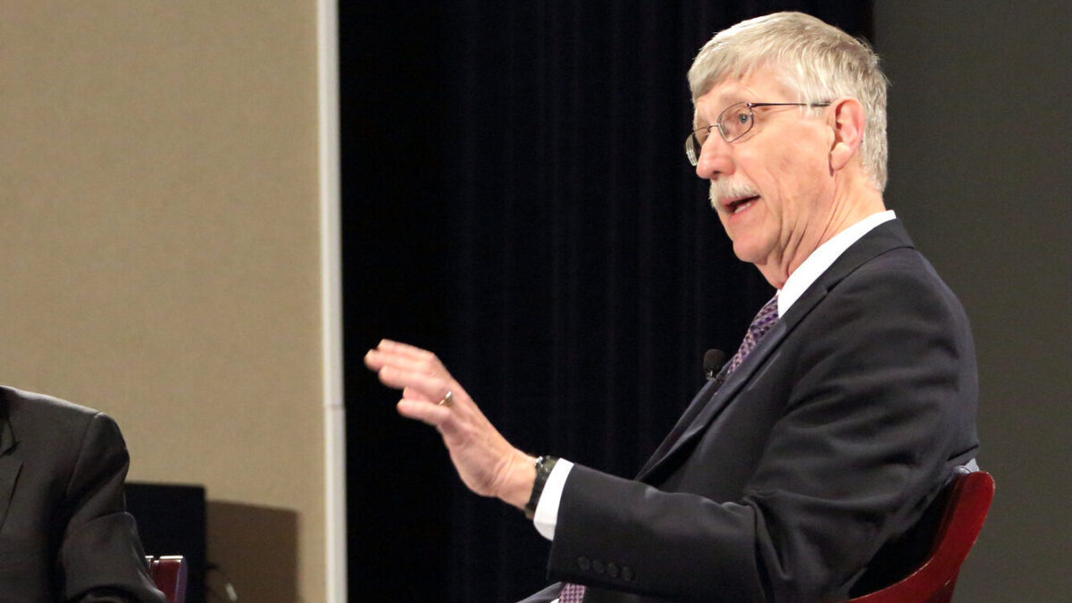 Click to enlarge Former NIH Director Francis Collins