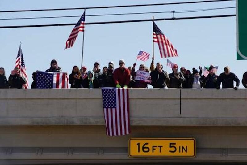 Click to enlarge Convoy supporters in Texas on Feb. 26, 2022.