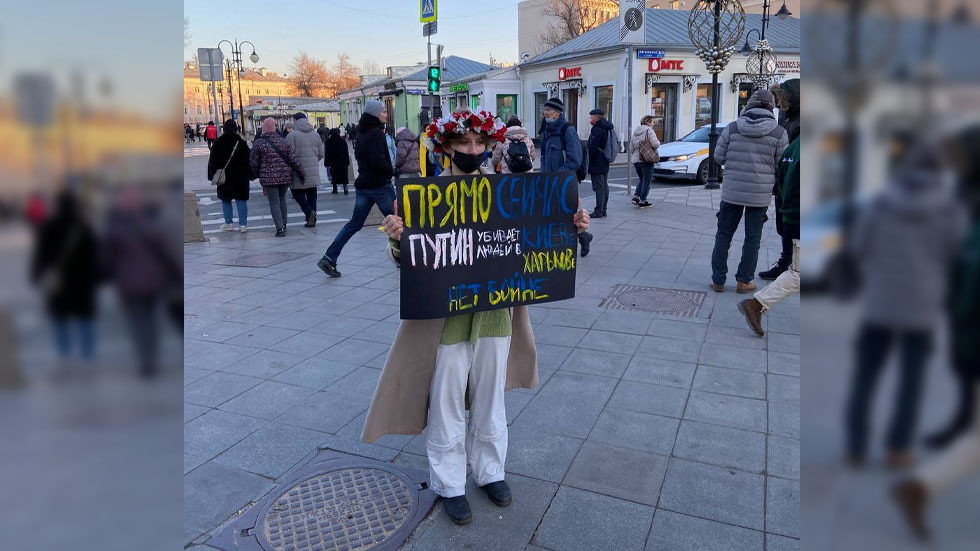 anti war protest moscow