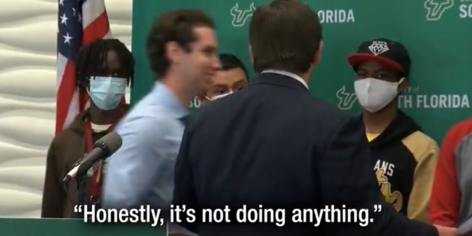 DeSantis tells students to take off their masks