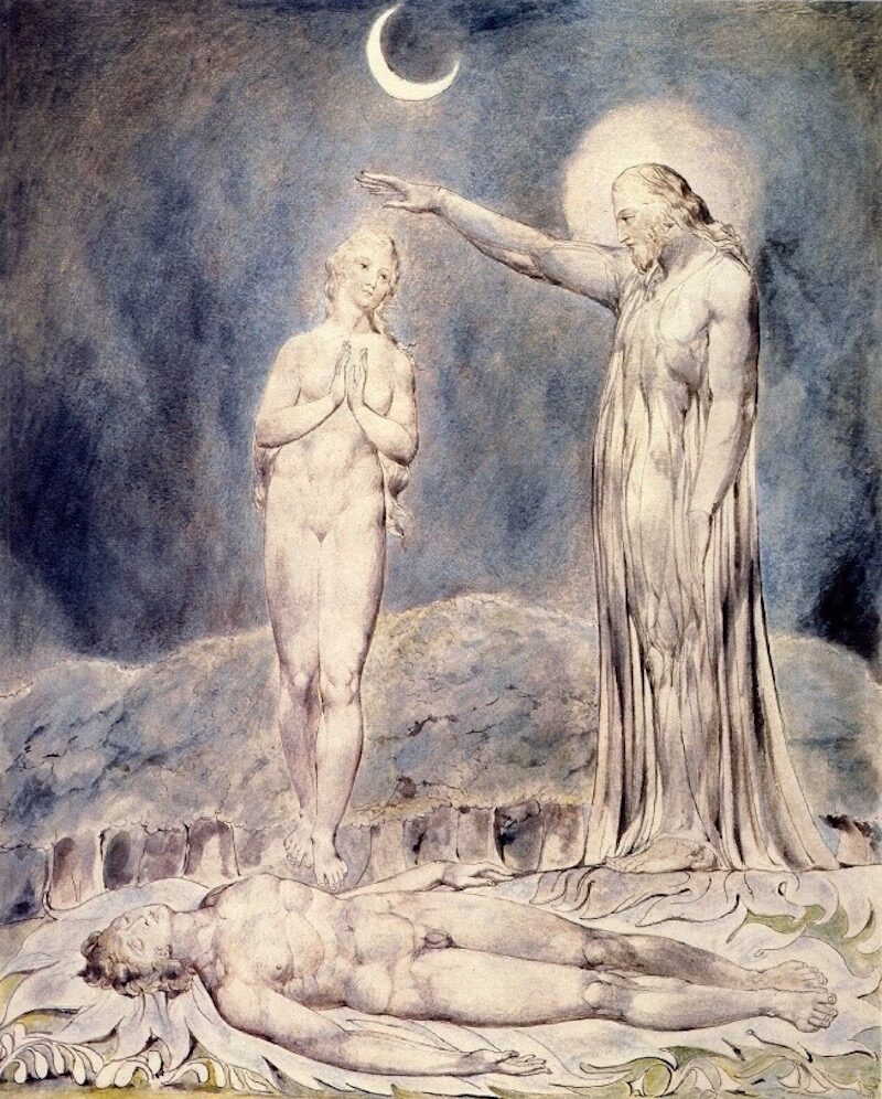 Click to enlarge The Creation of Eve by William Blake