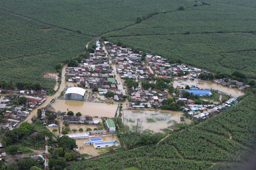 Click to enlarge Several rivers broke their banks in Urabá sub-region of Antioquia, Colombia, early March 2022.