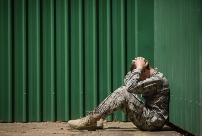 Soldier sad