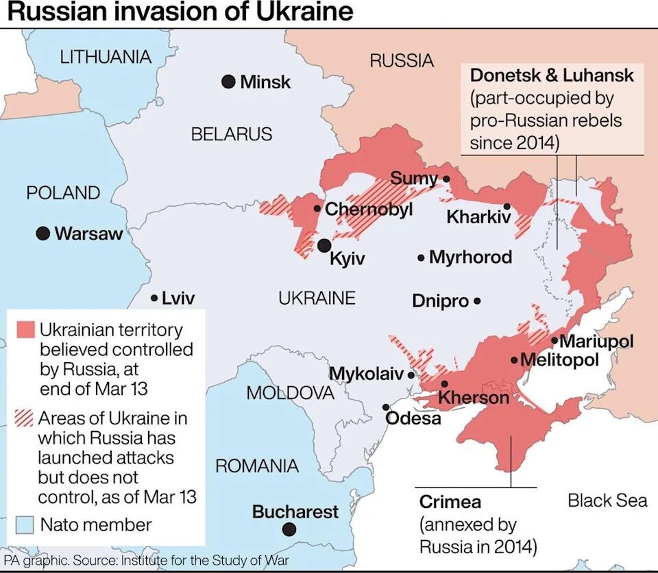 map russia ukraine