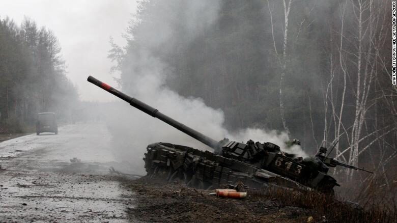 destroyed russian tank