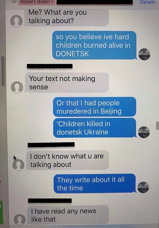 text messages biden laptop ukraine children