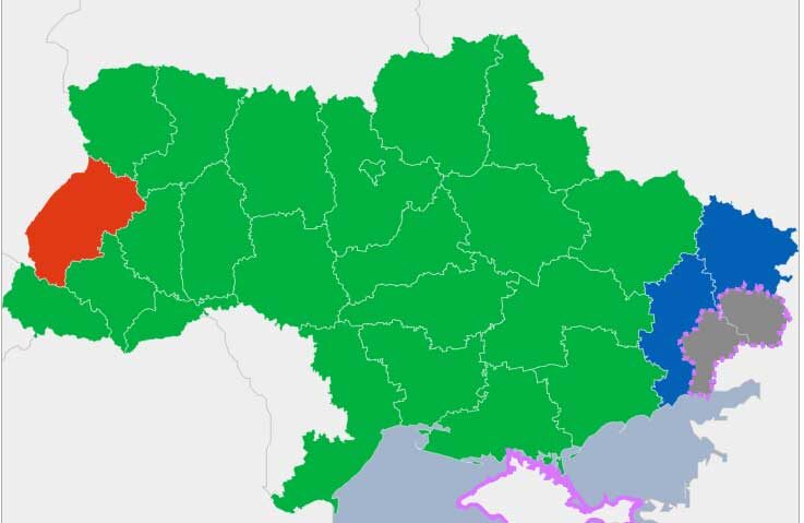 Click to enlarge The Ukraine election results map