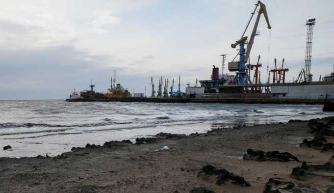 Click to enlarge The Berdyansk base as pictured by Reuters in November 2021