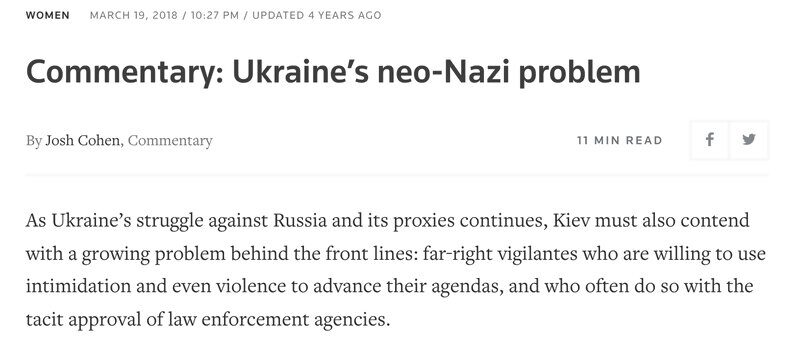 reuters healines neo nazis ukraine