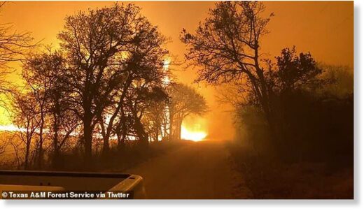 Click to enlarge Videos of the blaze posted to social media show the blaze form into what appears to be a 'fire tornado'