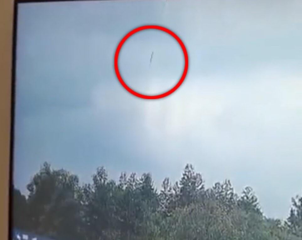Shocking CCTV footage emerged on social media supposedly showing the jet racing vertically towards the ground in the moments before the smash