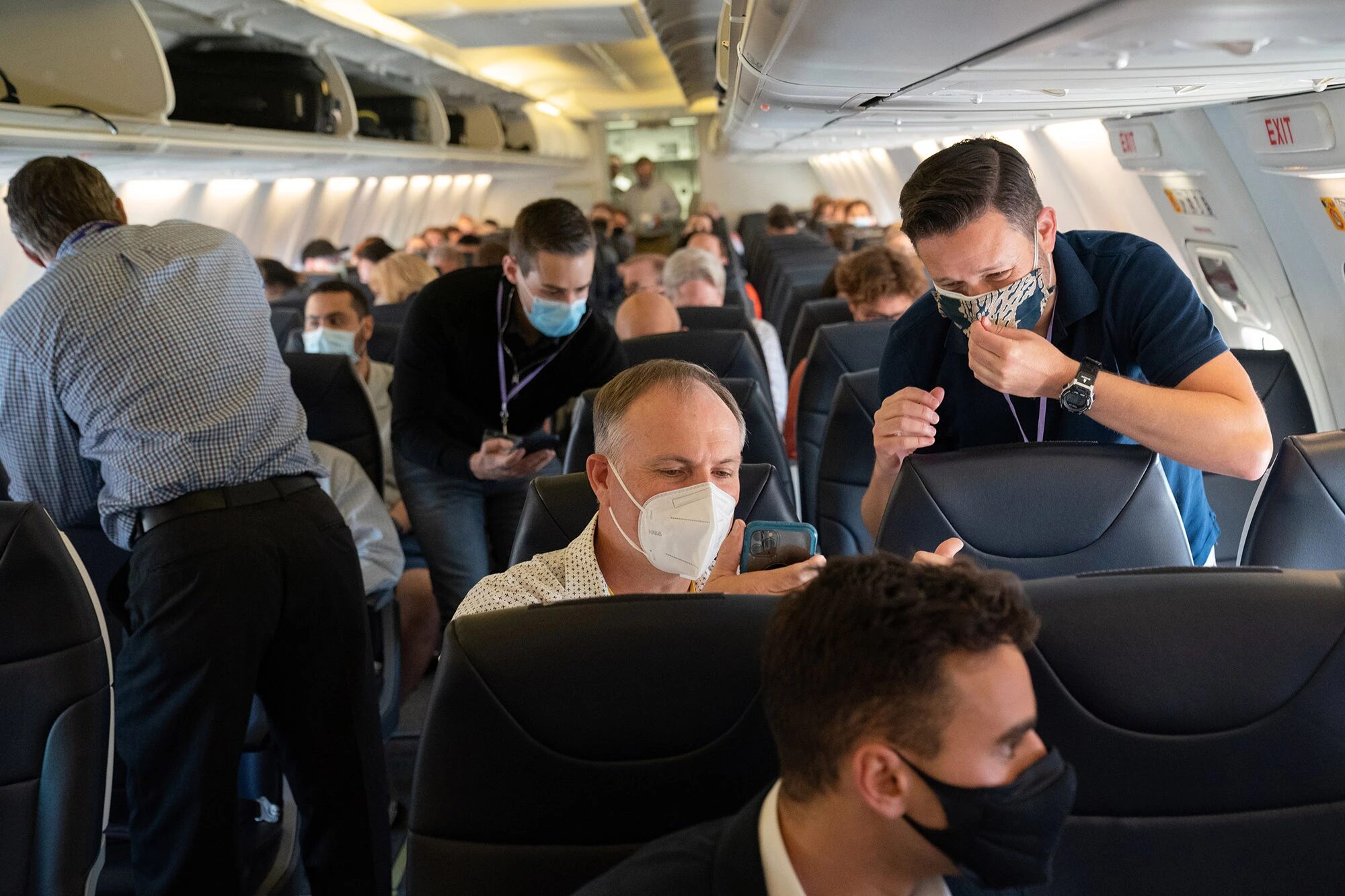 masks on plane