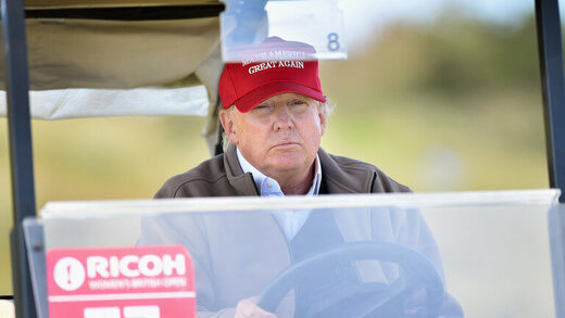 donald trump golf cart