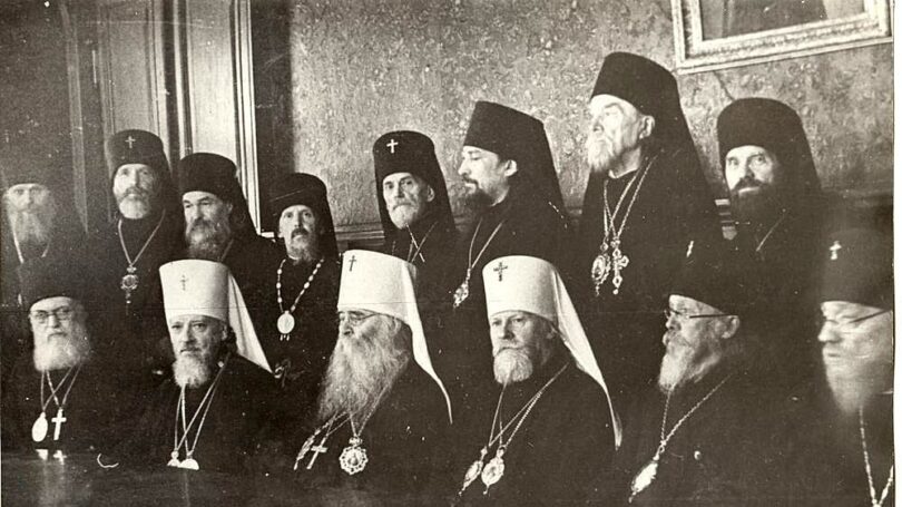 Moscow Bishop Council 1943 that elected Metropolitan Sergii sergeya patriarch (third from the left)