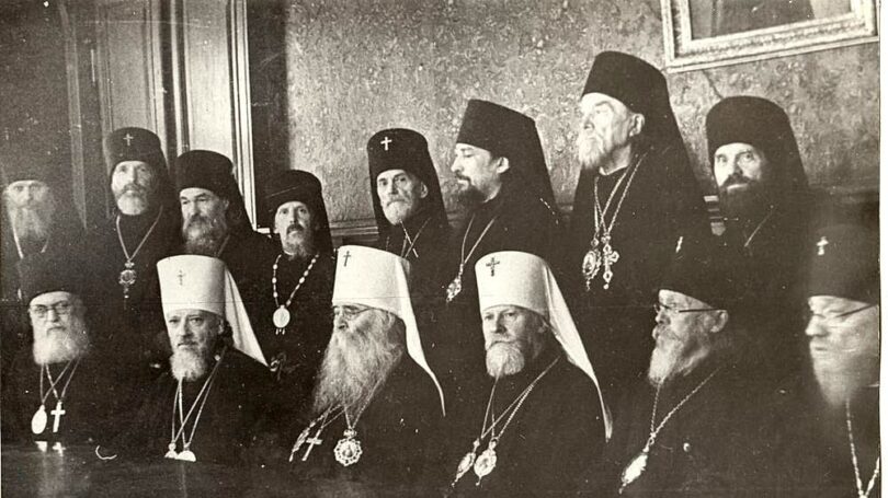Click to enlarge Moscow Bishop Council 1943 that elected Metropolitan Sergii sergeya patriarch (third from the left)