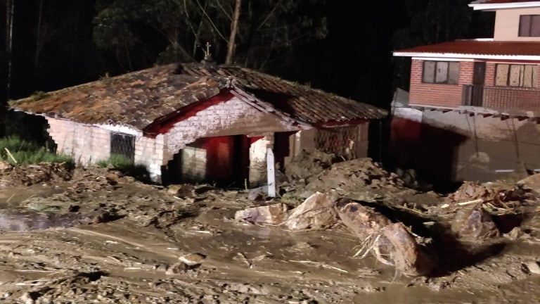 Floods and landslides in Sayausí, Ecuador, March 2022.