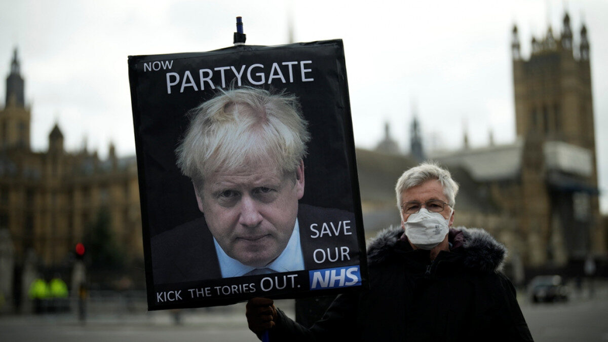 partygate protester