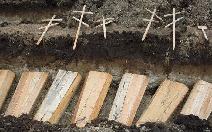 Click to enlarge Mass graves