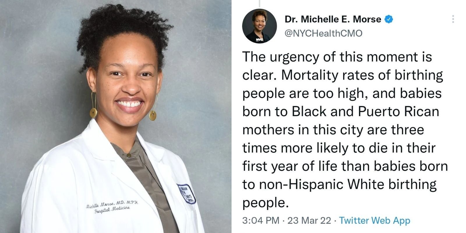 Click to enlarge Dr. Michelle E. Morse tweet