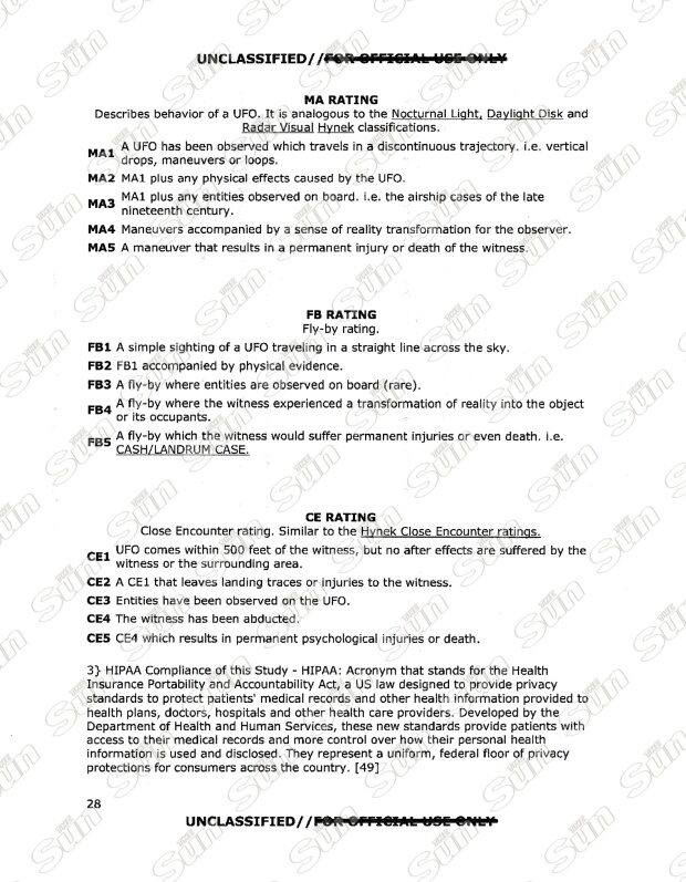 Click to enlarge pentagon ufo encounter classifications