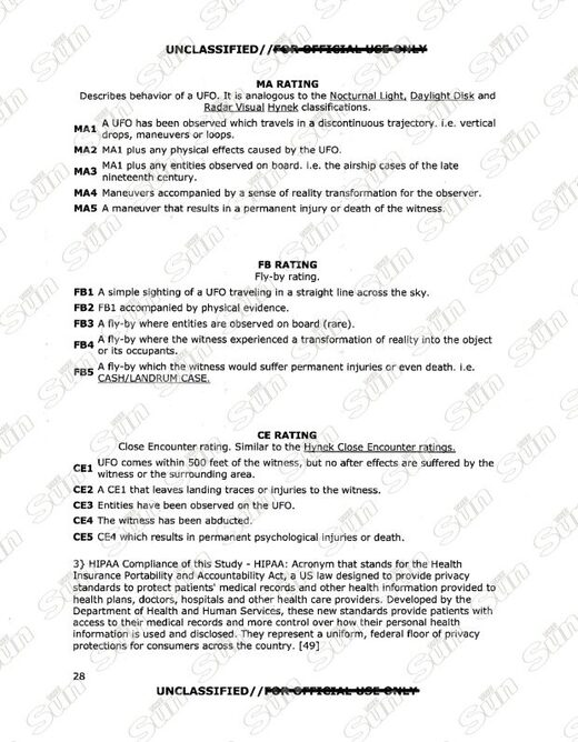 pentagon ufo encounter classifications