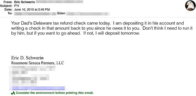 Click to enlarge hunter biden email eric schwerin