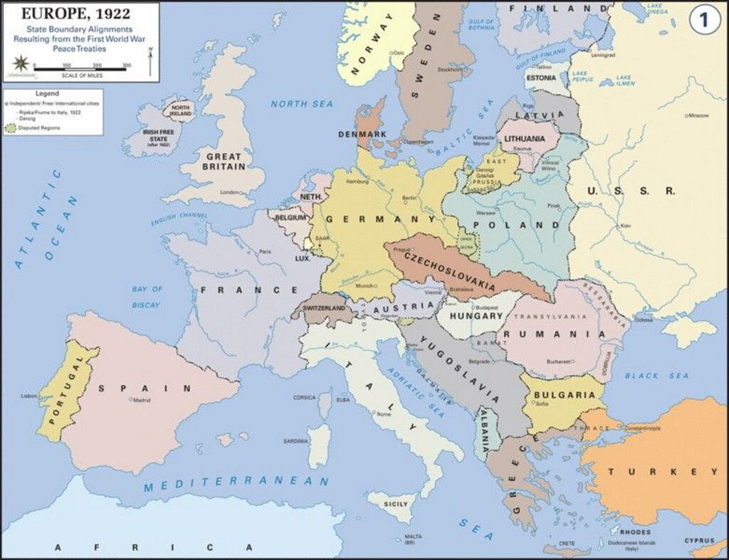 europe map 1922 ukraine divided Russia