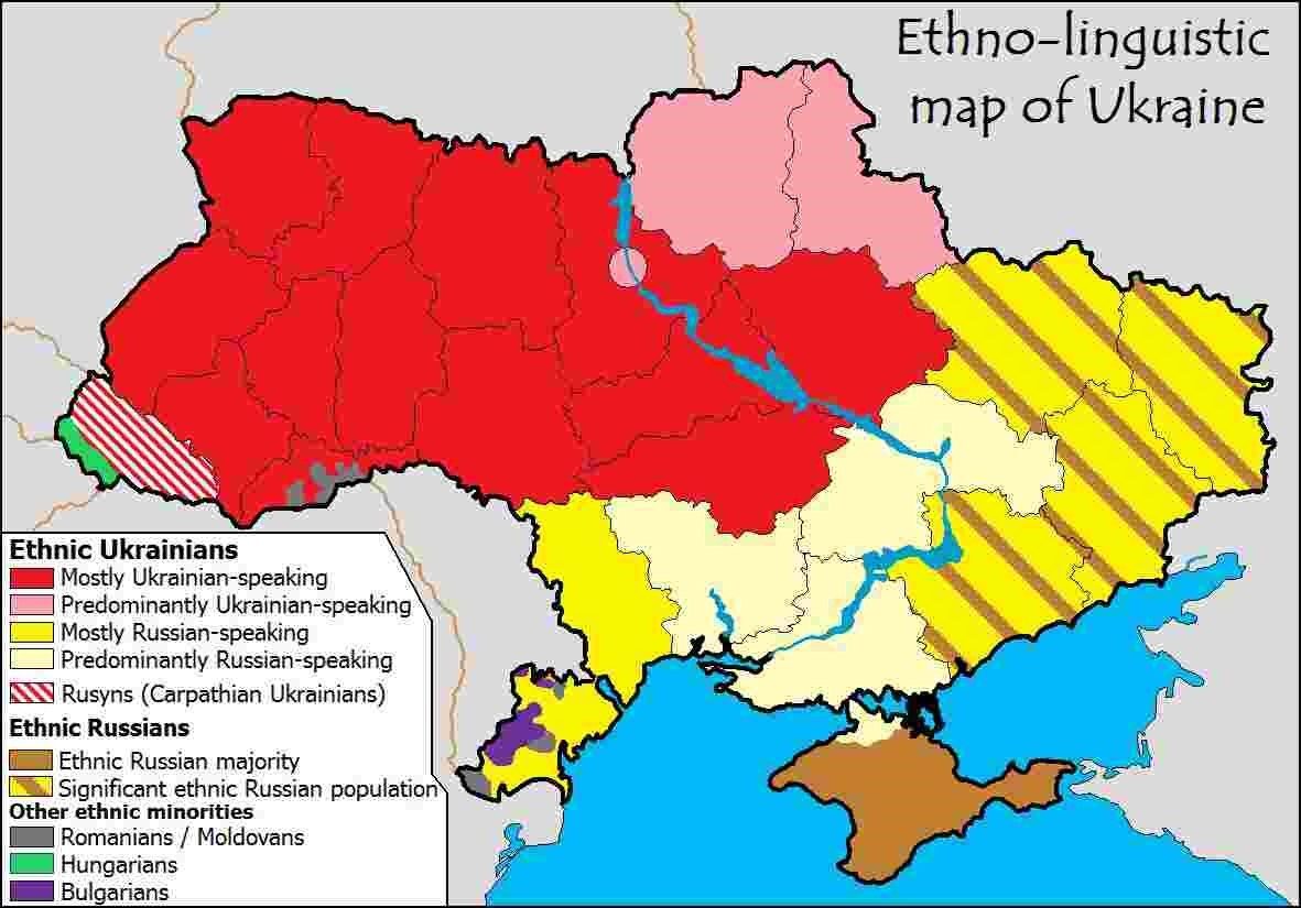 ethnic groups language regions Ukraine