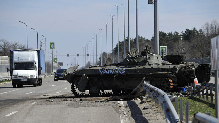 destroyed armored vehicle