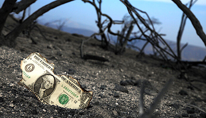 Click to enlarge burnt dollar