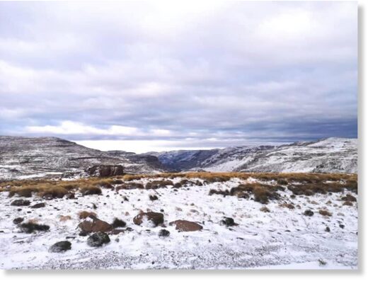 Snow on the Lesotho mountains