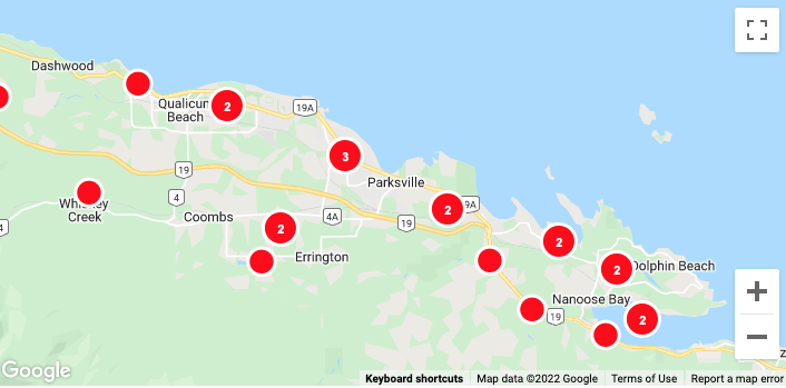 Click to enlarge Power outages on Vancouver Island