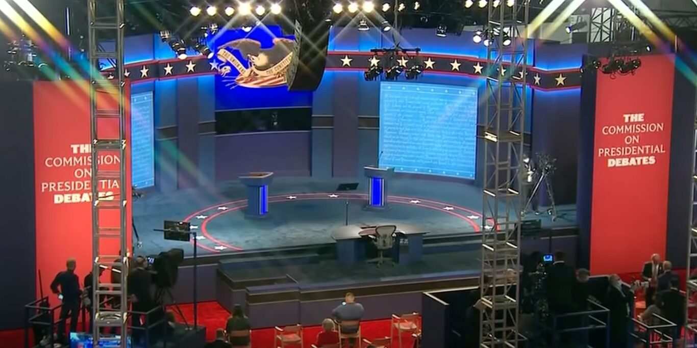 Click to enlarge commission on presidential debates stage