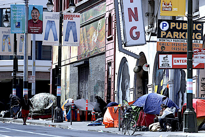 Click to enlarge tents on sidewalk