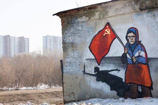 soviet flag ukraine babushka