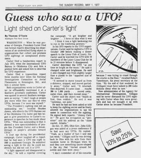 Jimmy Carter's Saw UFO