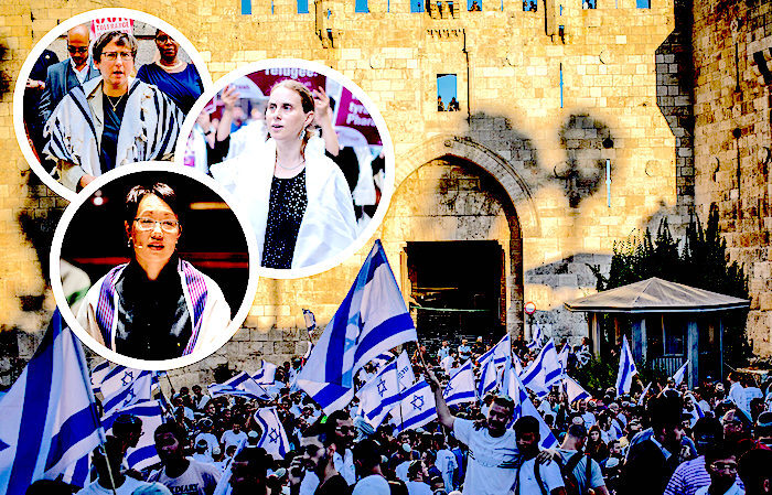Click to enlarge Rabbis and crowd