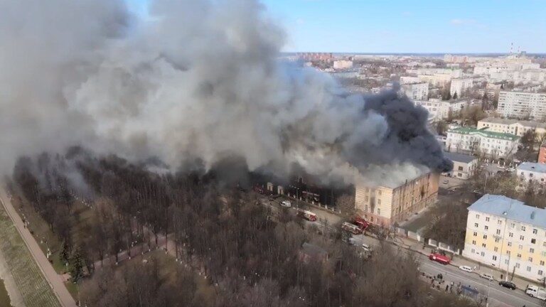 fire russian military facility