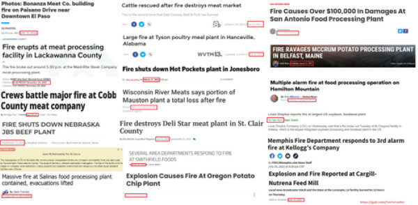 food plants destroyed headlines