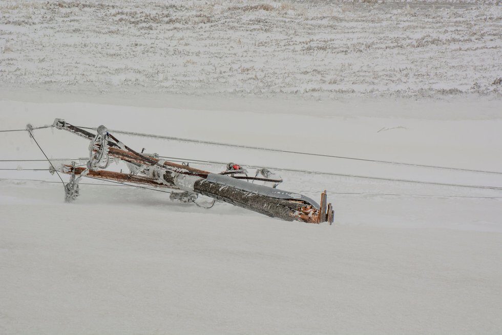 Broken power poles