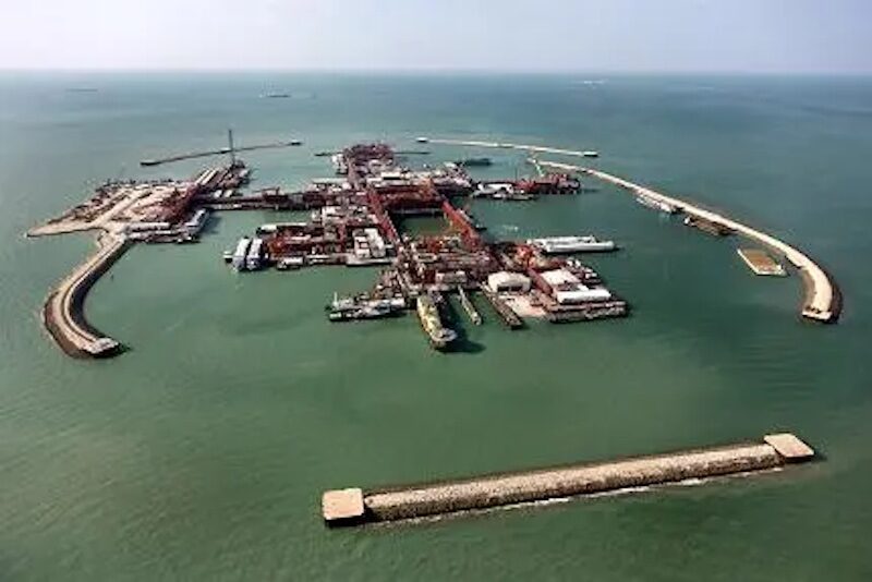 Oil rigs in the Caspian Sea—which the U.S. wanted to control over Russia.