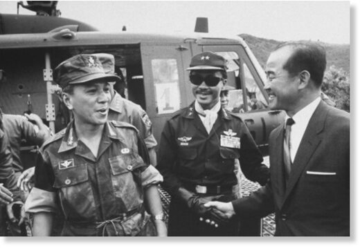 Nguyen Van Thieu, left, and Nguyen Cao Ky, center.